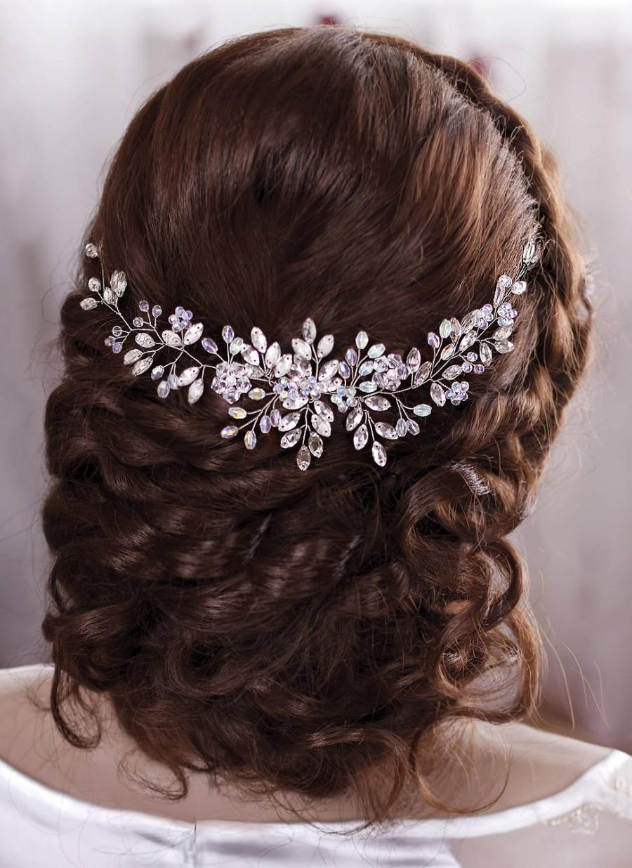Hochzeit - Wedding hair accessories Bridal hair piece Wedding headband Crystal hairpiece Rhinestone headpiece Bridal Hair Jewelry Bridal Headband Vine