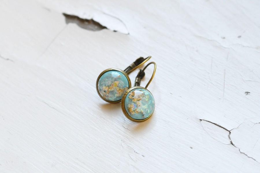 Свадьба - Your Present ~ Earrings made of metal brass with cabochon epoxy ~ With any order the gift for 20 cents ~ GiveAway