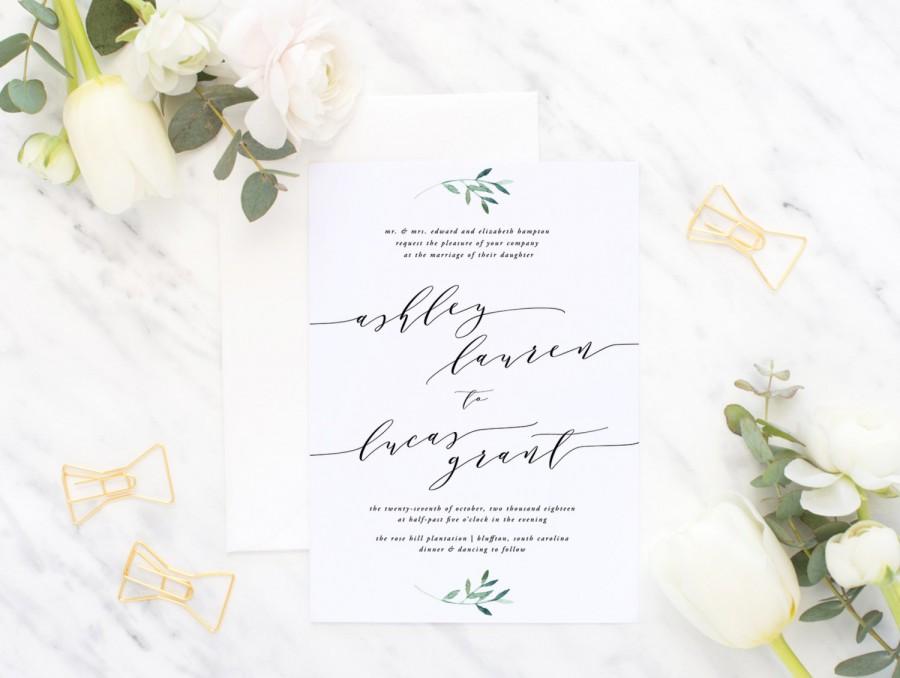 Hochzeit - Printable Wedding Invitation Suite / Calligraphy / Wedding Invite Set - The Ashley Lauren Suite