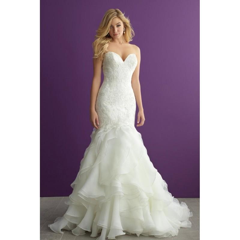 Hochzeit - Style 2964 by Allure Romance - Chapel Length Fit-n-flare Floor length Sleeveless Sweetheart LaceOrganza Dress - 2017 Unique Wedding Shop