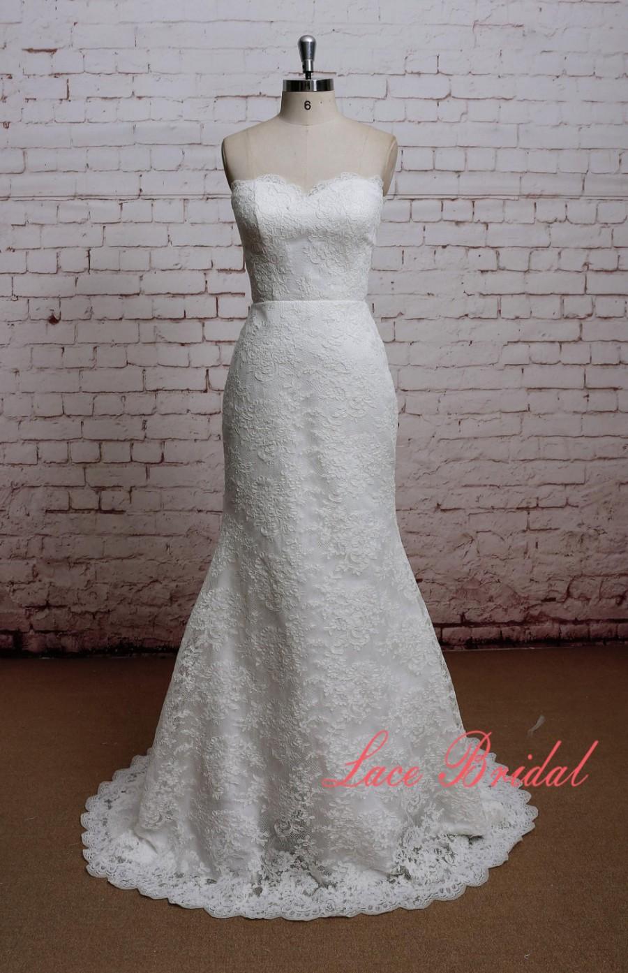 Свадьба - New Style Wedding Dress Mermaid Style Bridal Gown Classic Lace Wedding Gown Full Lace Skirt Dress