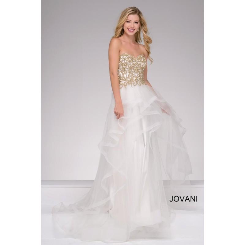 زفاف - Ivory/Gold Jovani Prom 36990 - Brand Wedding Store Online