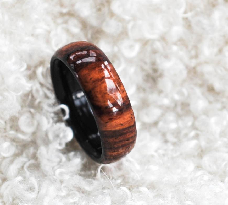 Mariage - Wood Ring - Rosewood, Honduras Ring -  Men's Wood Rings, Women's Wood Rings, Wood Engagement Ring, Wood Wedding Bands, Wooden Rings