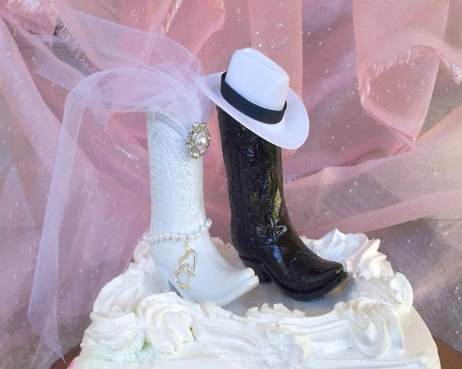 Mariage - Rustic Wedding ~ Cake Topper ~ Cowboy Boot ~ Country ~ Wedding Cake ~ Western ~ Wedding ~ Barn ~ Cowgirl ~ Topper ~ Decorations