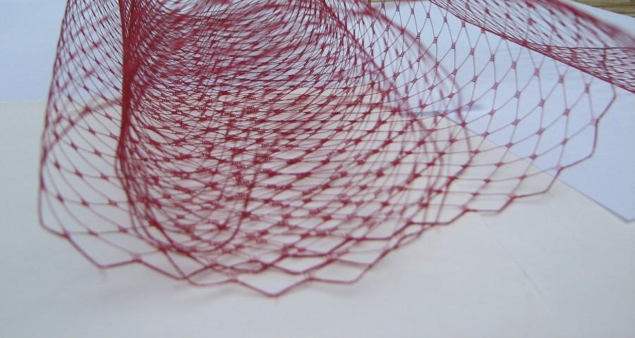زفاف - Burgundy  -  French netting fabric - 9 inch wide -  for DIY birdcage veils and fascinators