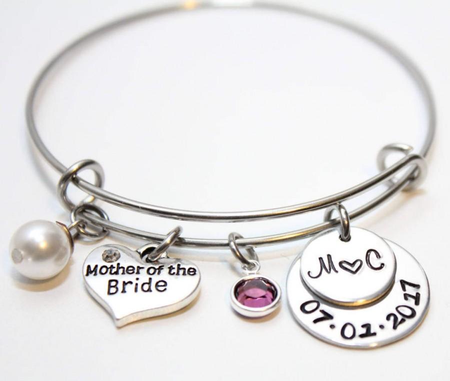 Mariage - mother of the bride jewelry, mother of the bride bracelet, mother of the bride gift, mother of the bride bangle, mother of the bride set