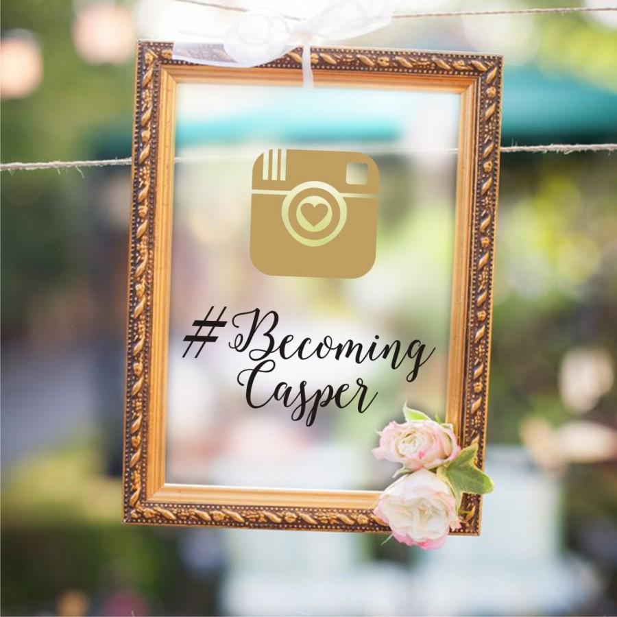 Wedding - Custom Instagram Wedding Sign Decal #Becoming + Your Name Wedding Picture Frame Decal Wedding Decoration Wedding Gift Wedding Decal