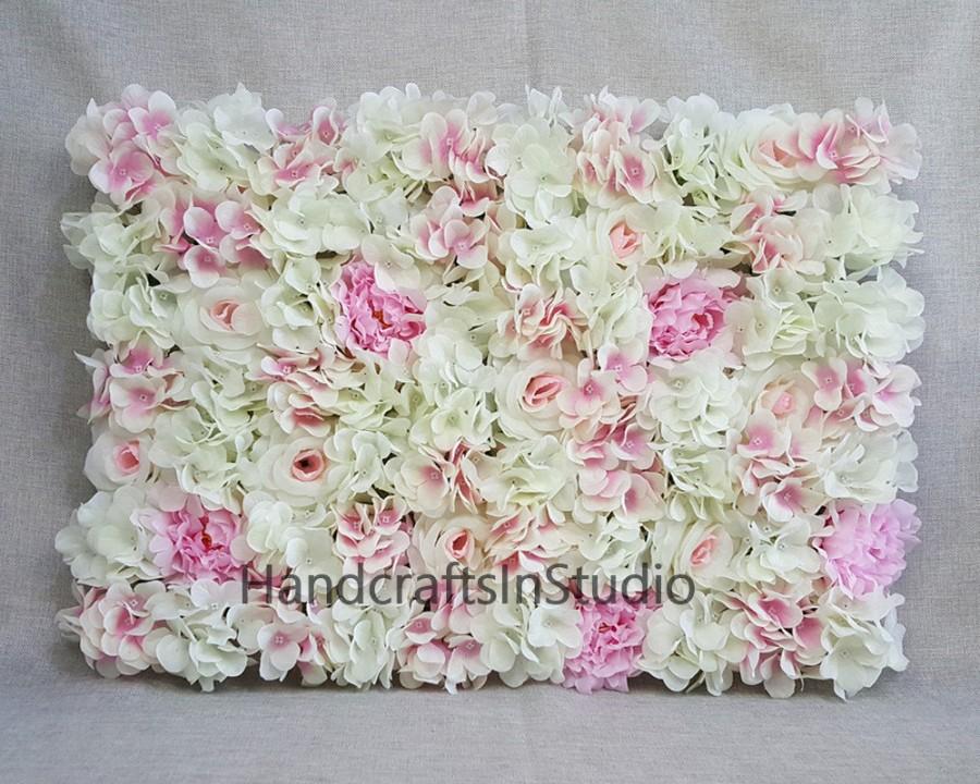 Wedding - Wedding Flower Wall Backdrops Silk Hydrangea Peony Roses Flowers Wall Background For Wedding Photography Silk Flower Panels 40*60cm