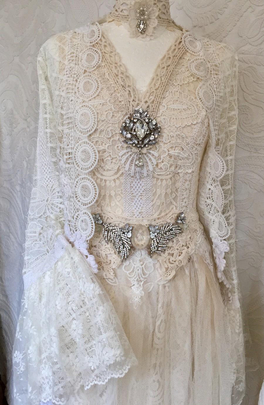 Wedding - Boho wedding dress cream laces, Alternative wedding dress boho style, wedding dress,bridal gown for amazing moments,lace wedding gown,unique