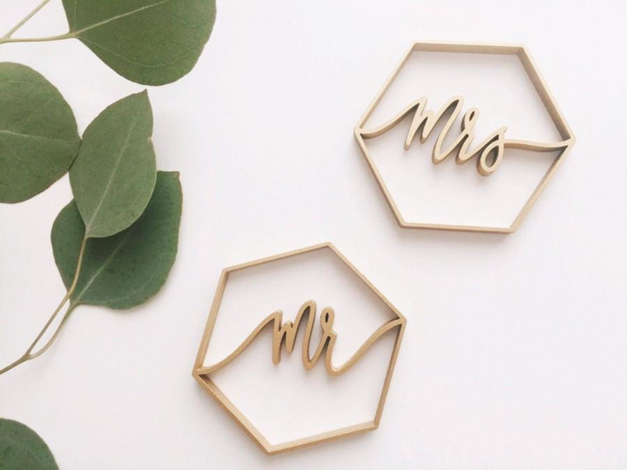 Mariage - Mr. and Mrs. Geometric Laser Cut Place Settings