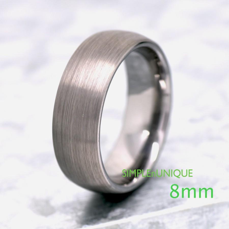 Mariage - 4mm 6mm 8mm Tungsten Wedding Band Womens Mens Ring Promise Ring for Her Him His and Hers Ring Couples Tungsten Band Classic Dome Brushed