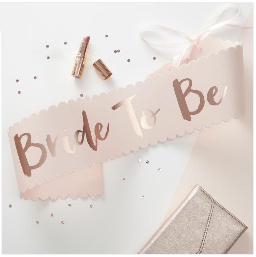 Свадьба - Pink & Rose Gold Bride To Be Sash - Team Bride - Hen Party, Hen Do, Bachelorette Party
