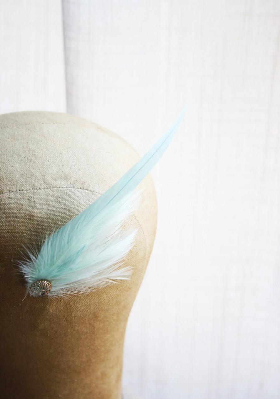 Свадьба - LUCY Fascinator in Mint  with Vintage Gold & Blush Button