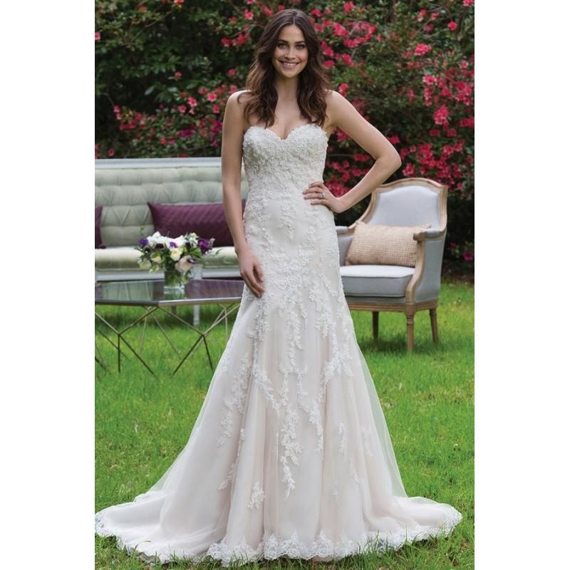 Wedding - Style 3967 by Sincerity Bridal - Sweetheart Floor length LaceSatinTulle Chapel Length Sleeveless Fit-n-flare Dress - 2017 Unique Wedding Shop