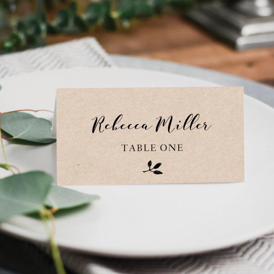 Mariage - Printable Place Cards, Place Card Template, Editable Place Cards, Wedding Escort Cards, Rustic Place Card Template, Rustic Escort Cards