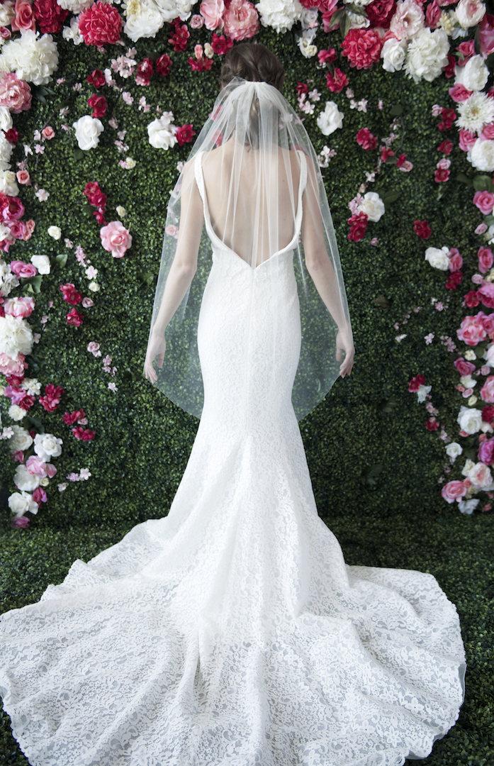 Wedding - CARINE - Fingertip Bridal Veil, Blusher Veil, Bridal Tulle Veil, Bride Hairpiece, White, Off White, Ivory, Sparkle White, Sparkle Ivory 43"