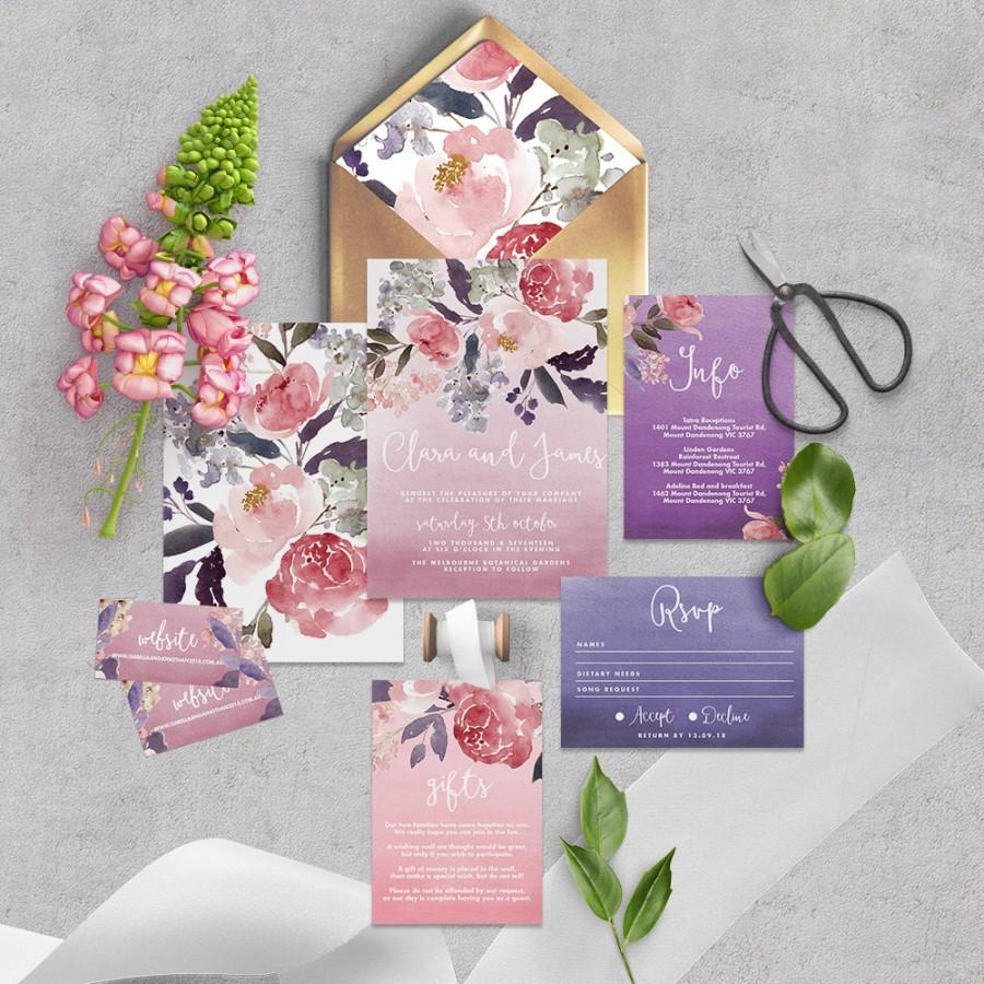Mariage - Printable Wedding Invitation Suite "Blush Peony" - Printable DIY Invite, Affordable Wedding Invitation