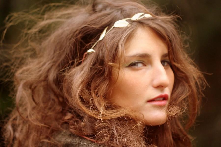 زفاف - Classic Gold Leaves Wreath, Greek Goddess Wreath, Bridal Headband, Bridal Hair Accessory, Roman Tiara, Gold Leaves Halo, Antique Fairy Crown