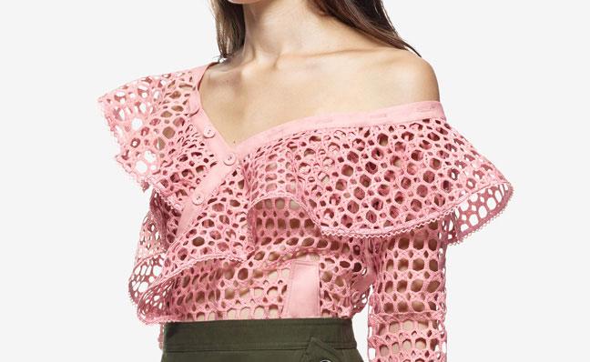 زفاف - Self Portrait Lace Frill Shirt Pink