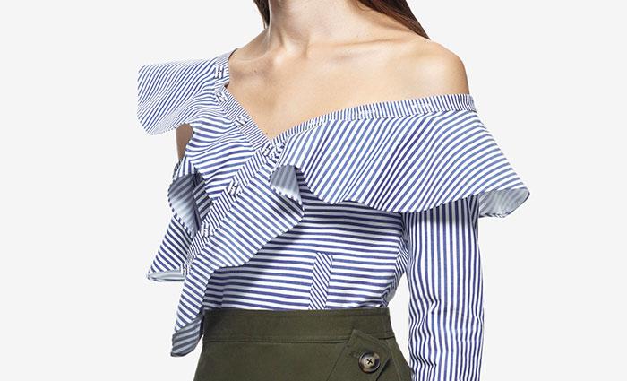 زفاف - Self Portrait Striped Frill Shirt