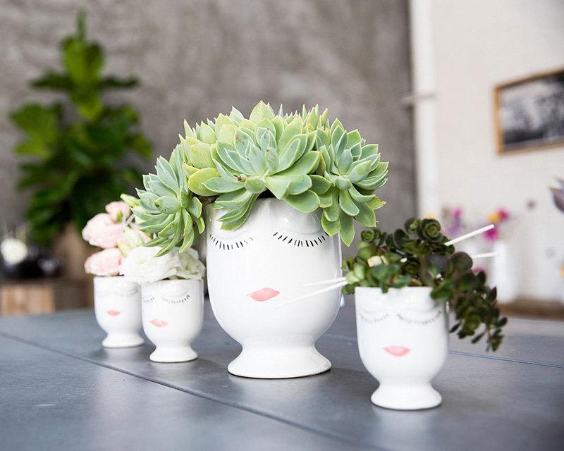 Wedding - Mothers Day, Face planter, head planter, gift for mom, face vase, Housewarming gift, bridesmaid gift, Birthday gift, flower vase, bud vase