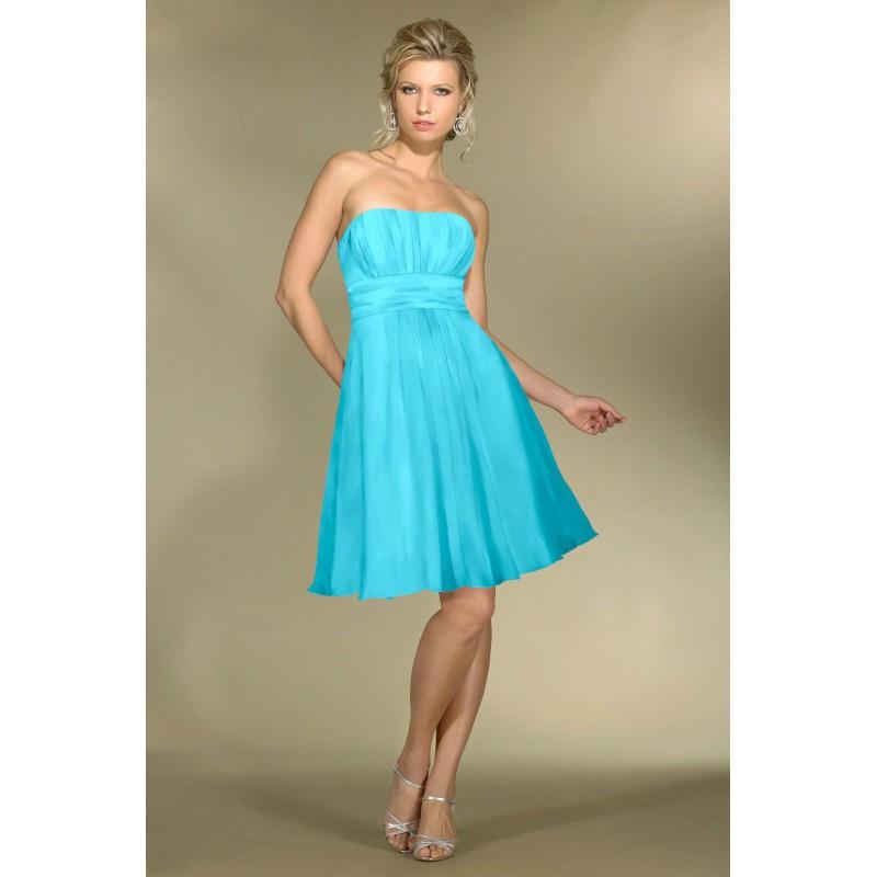 زفاف - Simple A-line Strapless Ruching Knee-length Chiffon Bridesmaid Dresses - Dressesular.com