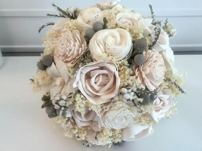 Mariage - Rustic Wedding Bouquet made with sola flowers - choose colors - bridal bouquet - Alternative bouquet - bridesmaids bouquet -Custom