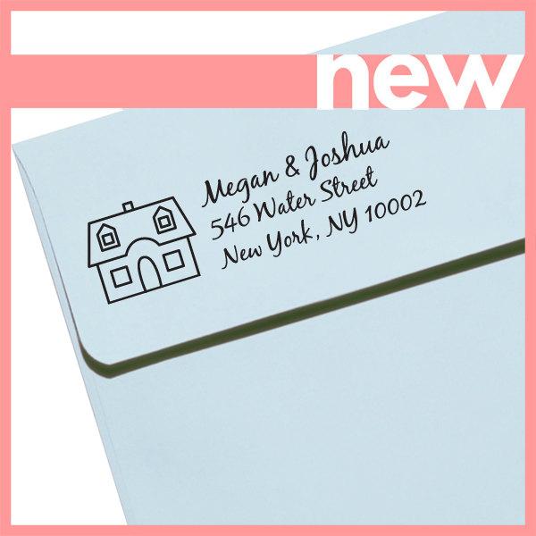 Hochzeit - Personalized Eco Friendly Self Inking Address Stamp Wedding Gift, Return Address, Etsy Shop Labels "Housewarming 1"