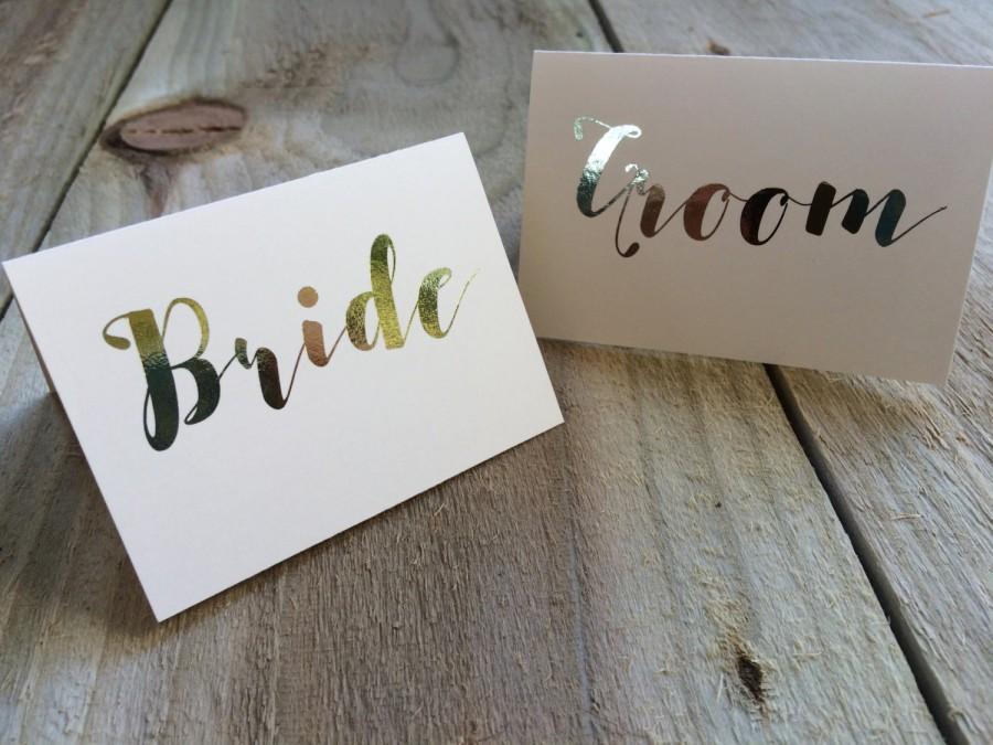 Wedding - Gold foil elegant place cards, tent cards, wedding place name cards, rustic wedding