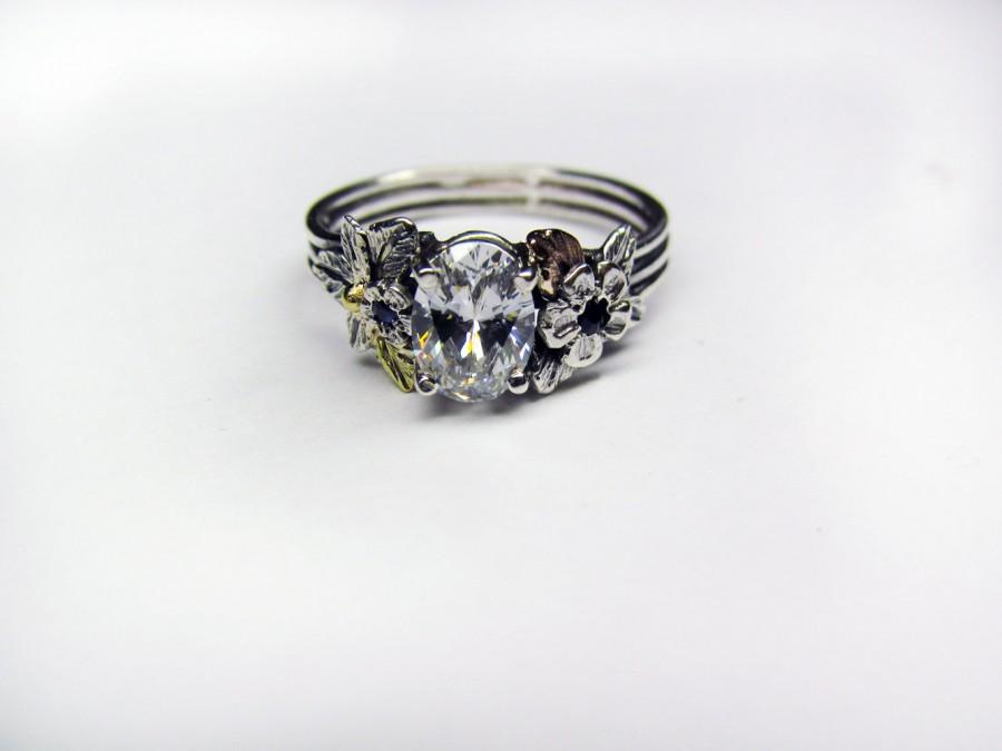Wedding - Oval Diamond & 18K Gold Engagement Ring - 1.0 ct