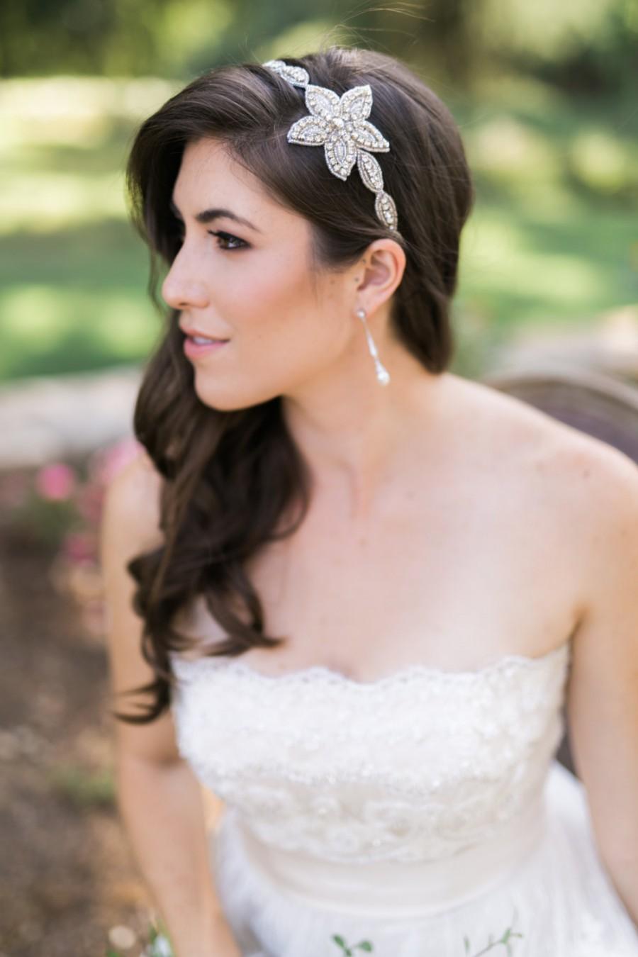 Wedding - Bridal Beaded Headband - Hard Headband - Wedding Headband - Bridal Headpiece - Bridesmaid - Adult Headband  - Wedding Headpiece
