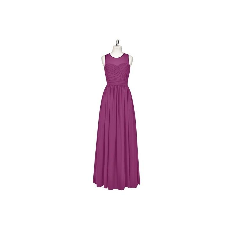 زفاف - Orchid Azazie Nina - Floor Length Scoop Illusion Chiffon Dress - Charming Bridesmaids Store