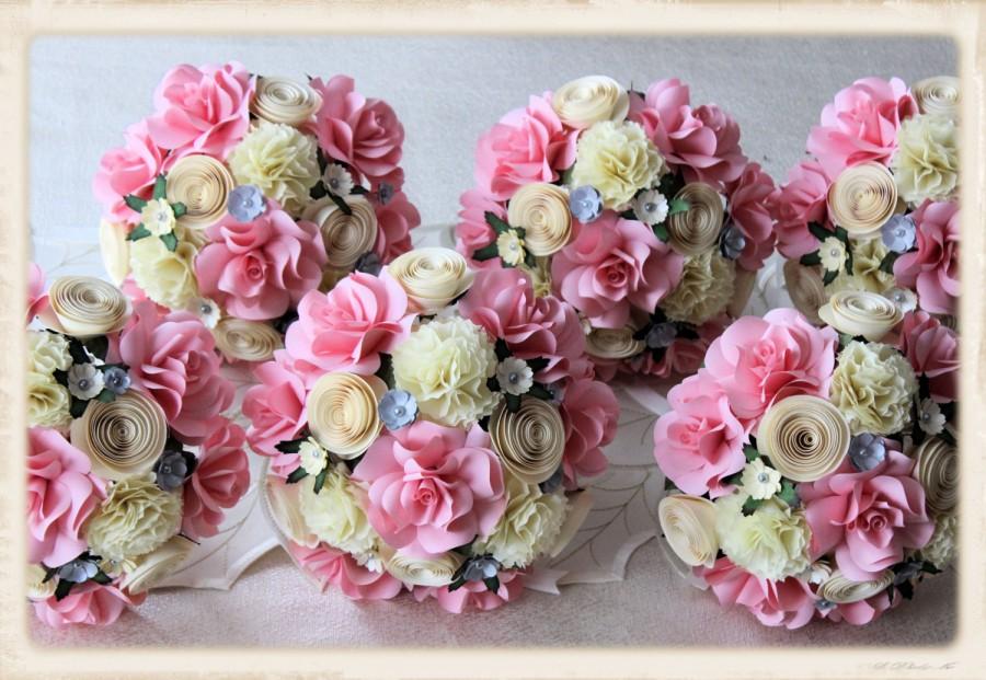 Mariage - Paper Flower Bridesmaid Bouquets