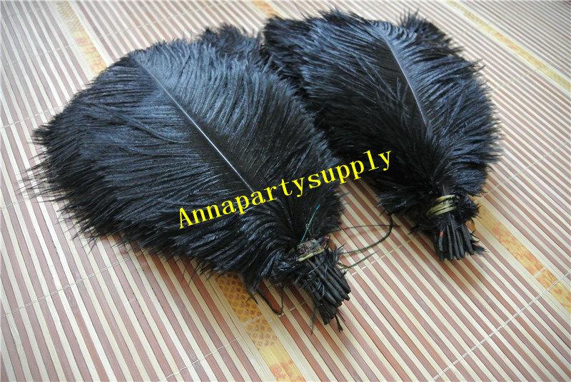 Mariage - 100 pcs black 12-14inch ostrich feather plume for  wedding party supply wedding centerpiece