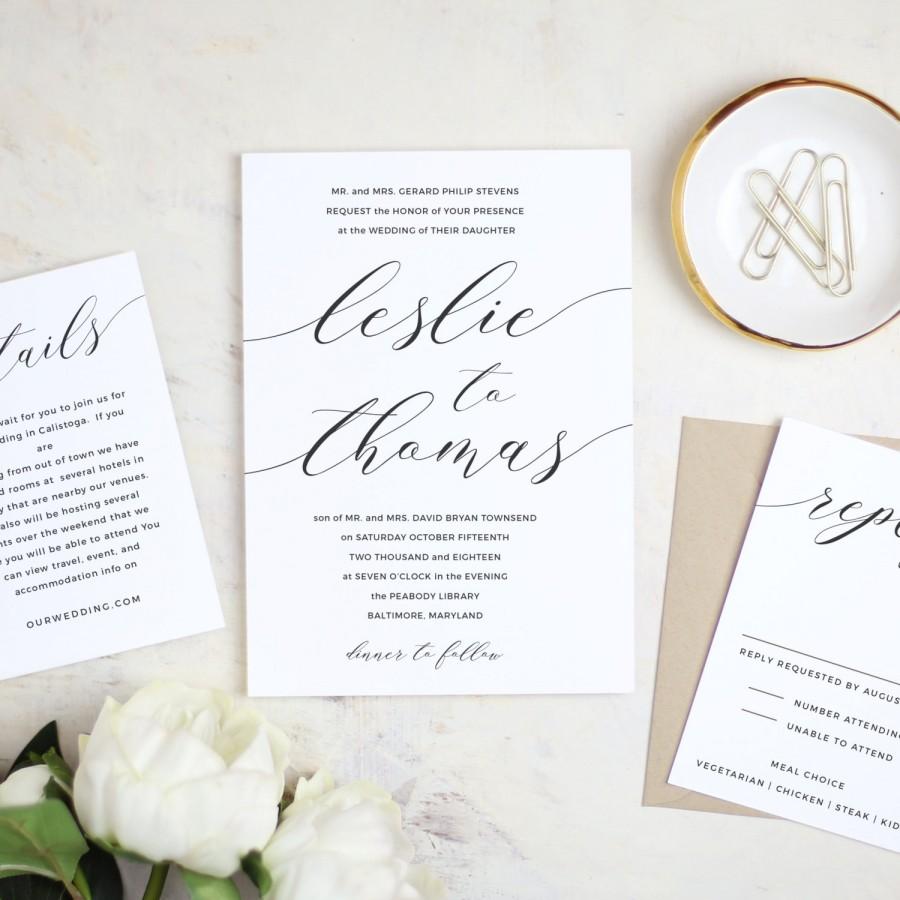 Hochzeit - Printable Wedding Invitation Template 