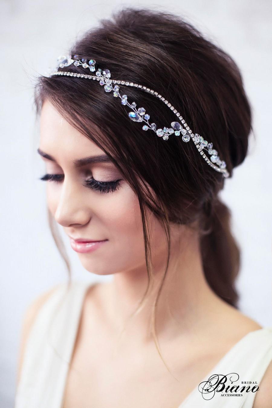 Wedding - Bridal Hair Vine, Bridal Headband, Bridal Crown, Crystal Headpiece, Wedding Headband, Wedding Halo, Wedding Tiara, Wedding Hair Jewelry