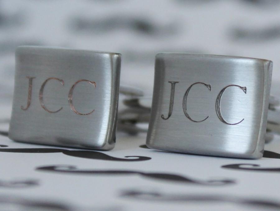 Wedding - Personalized Rectangle Cuff links - Groomsmen Gift - Best Man Gift - Fathers Day Gift - Engraved - Customized - Monogrammed for Free