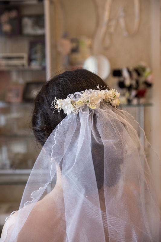 Mariage - Baby's Breath floral crown with veil, Veil, Wedding veil, Bridal veil, Novia, Velo de la novia