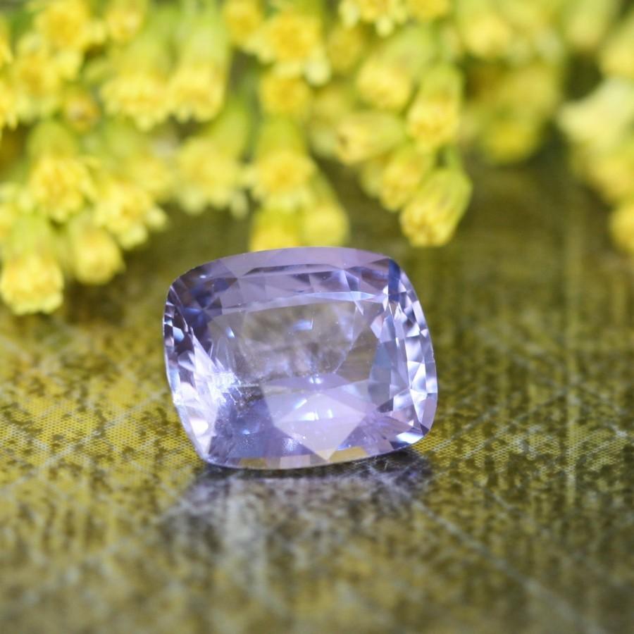 Mariage - Certified Natural Purple Sapphire No Heat Untreated Sapphire Cushion Cut Gemstone 2.85 cts (Custom Engagement Ring Wedding Band Available)