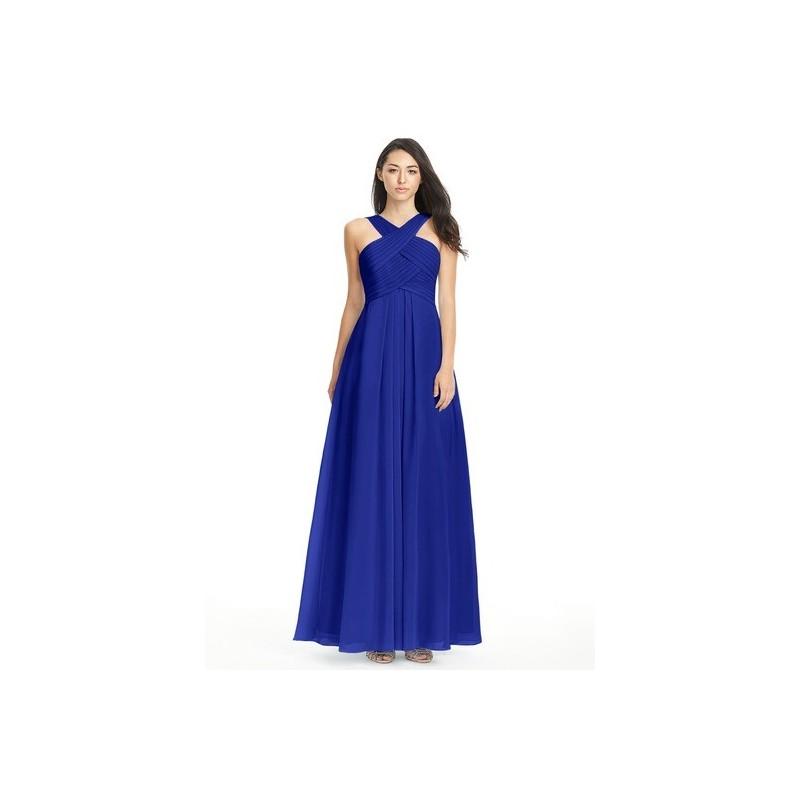 زفاف - Royal_blue Azazie Kaleigh - V Neck Back Zip Floor Length Chiffon Dress - Cheap Gorgeous Bridesmaids Store