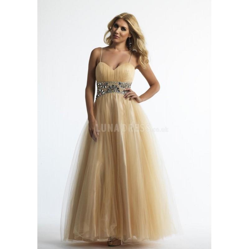 Mariage - Amazing Spaghetti Straps A line Empire Waist Tulle Floor Length Prom Dress With Sash/ Ribbon - Compelling Wedding Dresses
