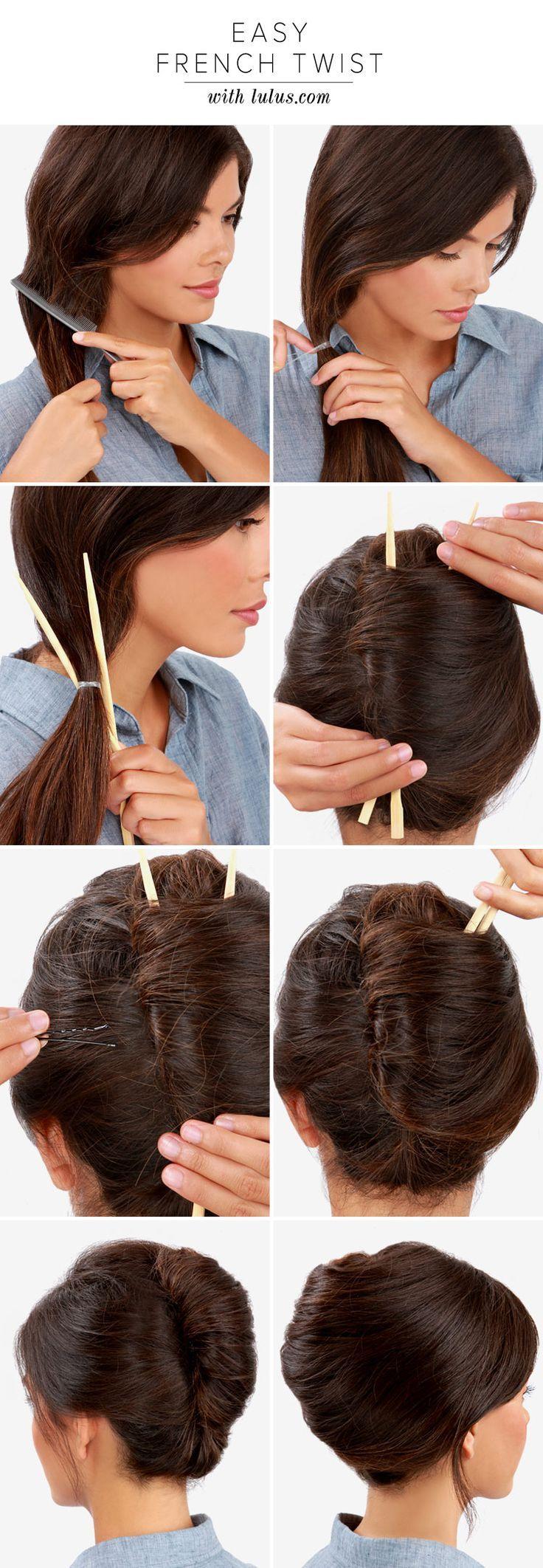 Свадьба - If You've Ever Wondered How To Achieve The Perfect French Twist We Have Just The Guide For You! Check Out How To Use Chopsticks To Create This Chic Look!