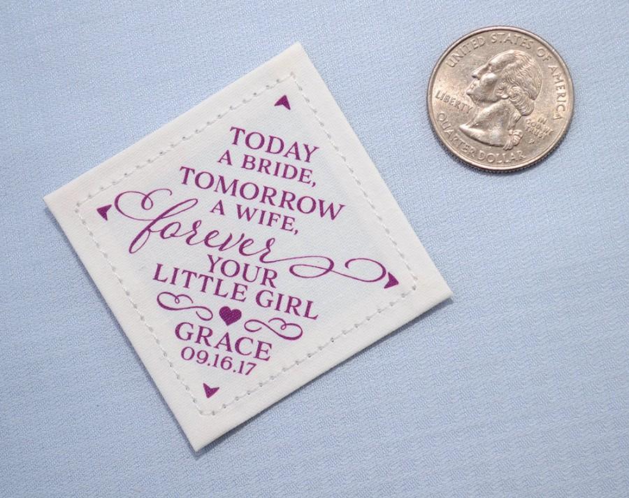 Hochzeit - Dad from Bride Tie Patch • Today Tomorrow Forever Your Little Girl • Suit Label • Father of the Bride Personalized Gift • Wedding Mementos