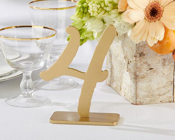 Mariage - Wedding Table Number Gold Table Numbers Classic Gold Wood Table Number Elegant Reusable Gold Wooden Standing Table Numbers 1-18