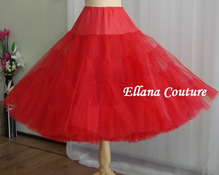 Wedding - Tea Length Crinoline. Red MEGA Fullness Petticoat. Available in Other Colors.