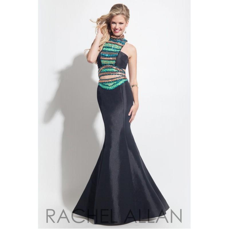 Wedding - Rachel Allan Prom 7079 Black,Royal,Gunmetal Dress - The Unique Prom Store