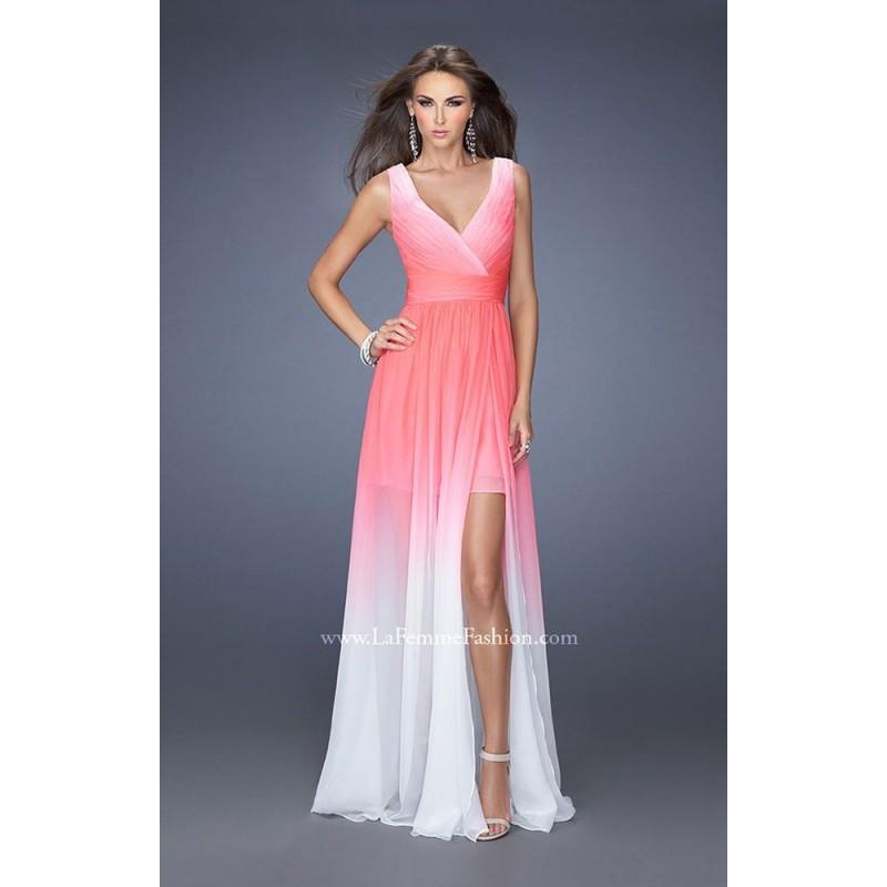 Hochzeit - Electric Pink La Femme 19752 - High Slit Sheer Dress - Customize Your Prom Dress