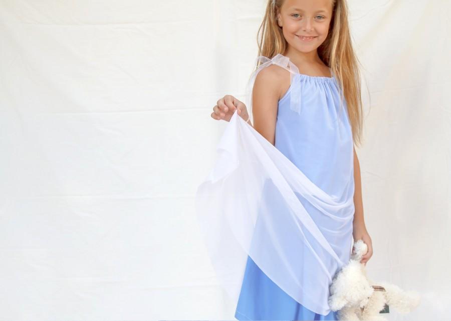 Mariage - Lavender tulle flower girl dress - Light blue party dress for girls - double layer dress for flower girls