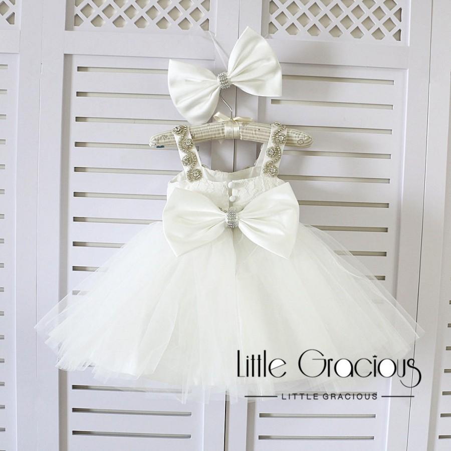Hochzeit - Christerning dress/ baptism dress, Toddler Flower Girl Dress, Halloween Dress, Pageant Dress, Baby Birthday Dress, LG011