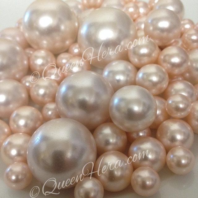 Wedding - Blush Pink Pearls Decorative Jumbo Pearls (no hole pearls) - Floating Pearls Centerpieces, Table Decors, Scatters